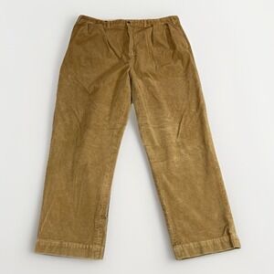 Vtg Polo Ralph Lauren Pants Mens 44x32 (Fits 40x32) Brown Chino Pleated Corduroy
